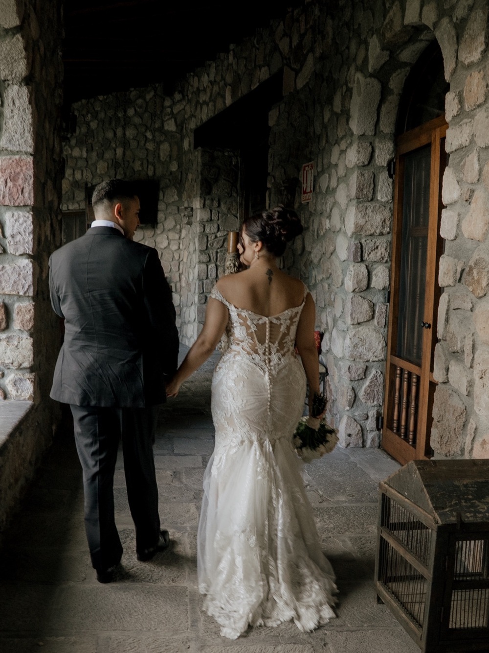 Elegant Ivory Lace Mermaid Wedding Dress with Illusion Back